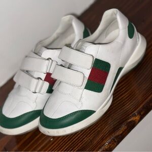 Gucci Kids Shoes in White, Green, and Red